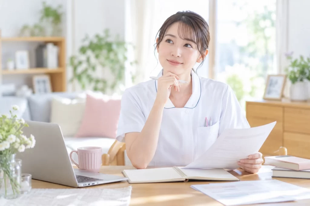 保険や生活保障について考える看護師